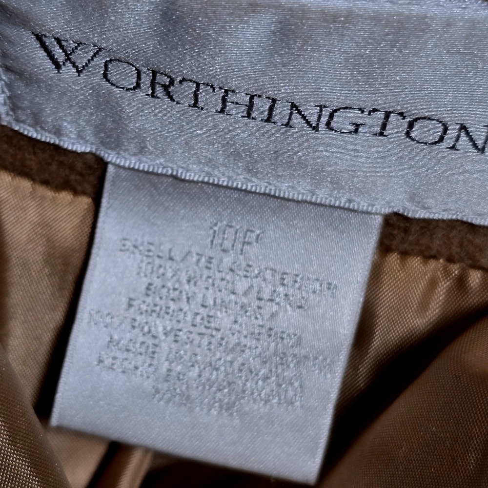 WORTHINGTON Women's Camel 100% Wool Coat Size 10 Petite - Picture 3 of 8